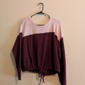No Boundaries Pink and Burgundy Knit Top